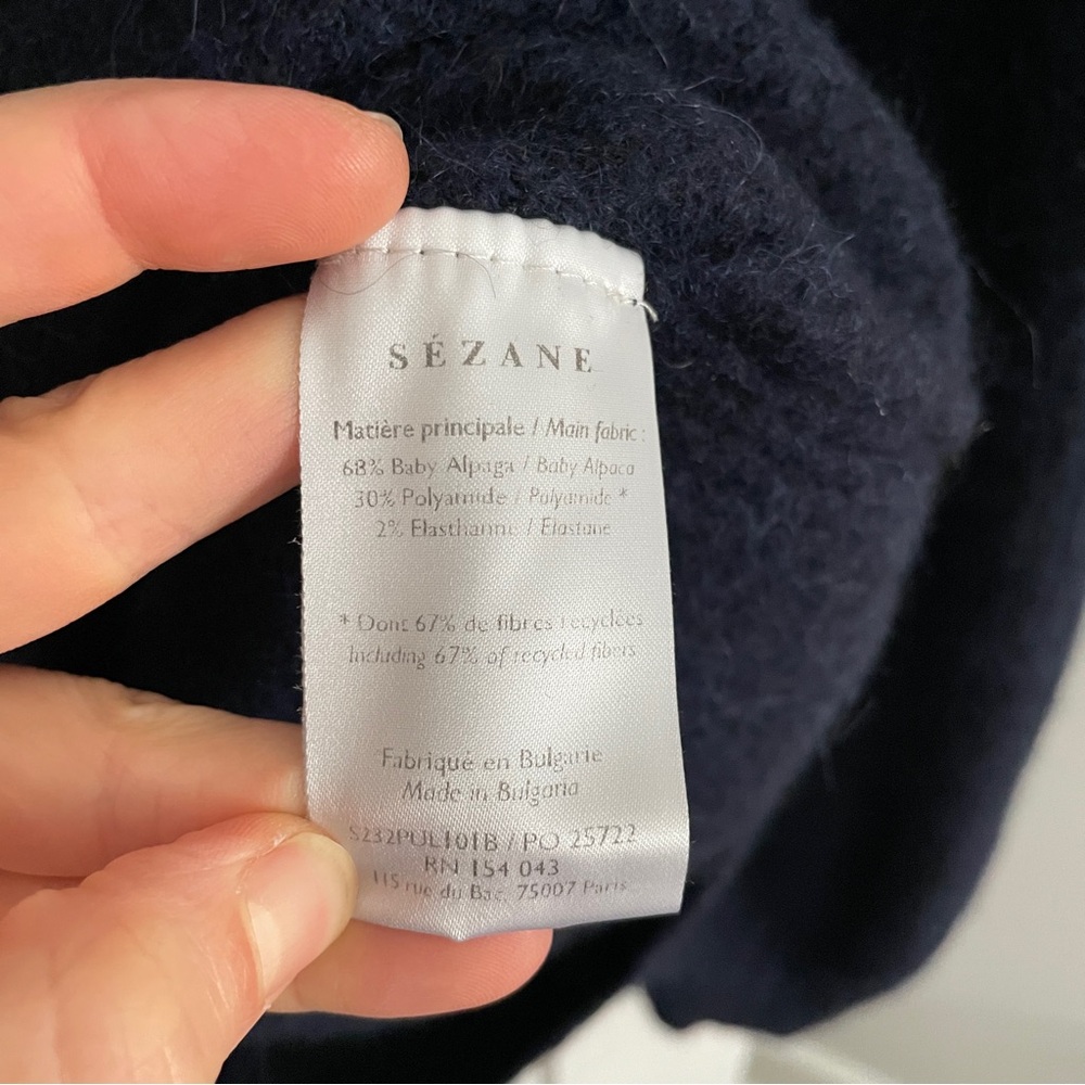 Sezane Cody Jumper Sweater Navy Blue Size Small - Picture 7 of 12